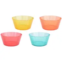 Décoris 2 wiederverwendbare Schalen mit Streifen, verschiedene Farben, 4er-Set