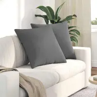 vidaXL "Schlussverkauf" Sofakissen 2 Stück - Sitzauflage - Sitzpolster - Dunkelgrau 60x60 cm Stoff C5685
