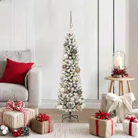 vidaXL "Schlussverkauf" Künstlicher Weihnachtsbaum(1 pc) - Kunstbaum/Tannenbaum - mit 150 LEDs mit Ständer Weiß 120 cm C7543