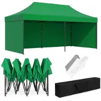 Northio Automatisches Gartenpavillon-Zelt 3x6m, Grün, Stahlrahmen