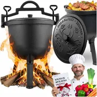 Berdsen Gusseiserner Kessel 8l für Jagdbraten am Lagerfeuer/Grill BD-482 348200