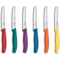 Victorinox Swiss Classic 6.7836.6C1 Tomato & Table Knife, Wavy, Multicolor, Tomatenmesser Set 6-teilig