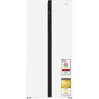 Exquisit Side-by-Side Kühlschrank | 372 l Nutzinhalt (230/142 l), E, 267 kWh/Jahr, 41 dB | No Frost Kühlen & Gefrieren | SBS39-440E weiss