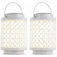 Etc-shop 2er Set LED Solarleuchte, weiß, orientalisch, H 18 cm