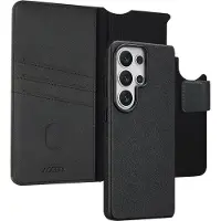 Accezz Samsung Galaxy S26 Ultra Hülle - Echtes Leder - - 2 in 1 Case/Klapphülle - Schwarz