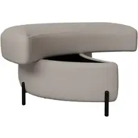 OKWISH Storage Footstool Chenille Beige mit verstecktem Stauraum, gepolstert, als Schuhhocker und Fußstütze nutzbar