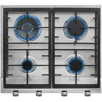 Teka EX 60.1 4G AI AL DR CI BTN, Edelstahl, Integriert, 58 cm, Gaskochfeld, Edelstahl, 4 Zone(n)