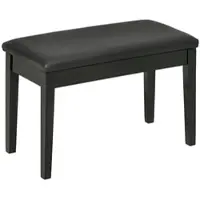 OKWISH Klavierbank Holz Schwarz 75x35x49 cm mit Kunstlederbezug, hochglänzende Oberfläche, belastbar bis 150 kg