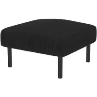 OKWISH Fußhocker Cordstoff Schwarz 56x51x39 cm, weich gepolstert, mit stabilem Metallgestell