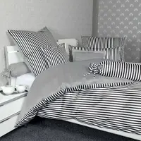 Janine Streifen-Bettwäsche modern classic schwarz Bezug für Nackenrolle einzeln schmale Streifen - schwarz