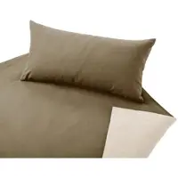 Cotonea Bio Edel-Biber Wendebettwäsche 155x220 cm + 80x80 cm | sand-natur - braun