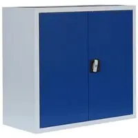 LÜLLMANN Stahl-Aktenschrank Metallschrank abschließbar Büroschrank Lichtgrau/Blau 750 x 800 x 383 mm 530301
