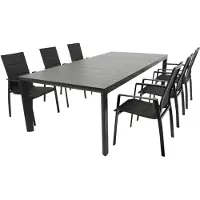 Freital Handels GmbH Garnitur 7-teilig 325 x 96 x 250 cm Aluminium Kunstgewebe Anthrazit
