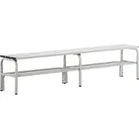Sypro Umkleidebank, Stahlrohr/Alu, einfach, 1500 mm breit, anthrazit
