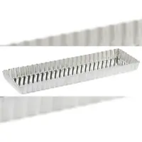 Gobel - Tortenform, rechteckig, geriffelt - Weißblech - fester Boden - 350x110 mm Ø außen / 340x100mm Ø innen - H 25mm - 125310