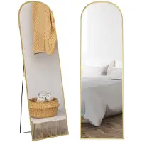 HOMCOM Ganzkörperspiegel, 161,5 x 50 cm Wandspiegel mit Ständer für Wohnzimmer