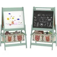 AIYAPLAY KINDERTAFEL, 3 in 1 Kinder Staffelei, Doppelseitige Standtafel mit Papierrolle