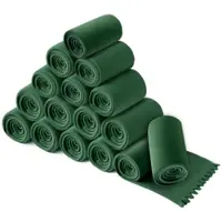 Wometo 16er Set WAVE Fleecedecken 120x160 cm – OEKO-TEX ca. 300g weiche Fleece Decke mit Wellenrand Anti-Pilling grün