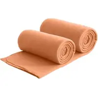 Wometo 2er Set Eco Fleecedecken aus 100% recyceltem Material + OEKO-TEX geprüft 130x160 ca. 400 g - orange mit Anti-Pilling und Kettelrand