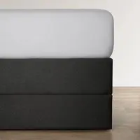BETTWARENSHOP Jersey-Elasthan Boxspring Spannbettlaken Multi-Stretch für hohe Matratzen 140x200 - 160x220 cm | silber - grau
