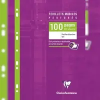 Clairefontaine 10x Packung mit 50 Blatt Ringbucheinlagen, DIN A4, 90g, weiß, blanko - 1730C