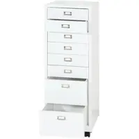 Décoshop26 - Büroschrank mit Schubladen 115 x 40 x 41 cm 8 Schubladen weißer Stahl 04_0008263