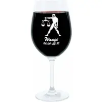 Glaskoch B. Koch jr. GmbH + Co. KG Leonardo Weinglas 400 ml, Motivglas, Sternzeichen Waage, Geschenk, Stimmungsglas mit Gravur, Moodglas, 22 cm