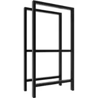 Hevva Waschtischgestell mit 3 Ablageebenen DONAU 40 cm Tief 2er Set Schwarz