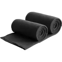 Wometo 2er Set Eco Fleecedecken aus 100% recyceltem Material + OEKO-TEX geprüft 130x160 ca. 400 g - schwarz mit Anti-Pilling und Kettelrand