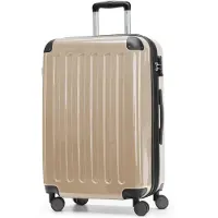 Hauptstadtkoffer - Alex - Hartschalen-Koffer mit Erweiterung Reisekoffer Hardcase Check-In Luggage 15-20 kg, expandable Trolley glossy 65 cm, 74 L,Champagner