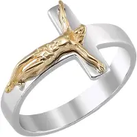 Trendor 21812 Damenring 925 Silber Rhodiniert Ring mit Kruzifix