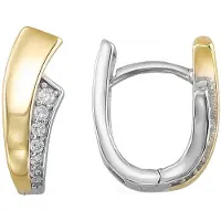 Trendor 21784 Damen-Ohrringe Silber 925 Bicolor mit Zirkonia
