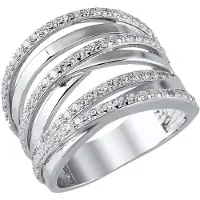 Trendor 21820 Damenring 925 Sterlingsilber Rhodiniert mit Zirkonia
