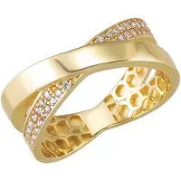 Trendor 21826 Damenring 333 Gold Bicolor Zirkonia-Ring