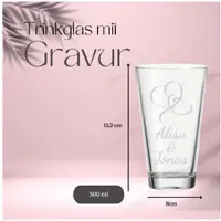 Luxentu Trinkglas CIAO 300 ml Herzen geschwungen 60er Set