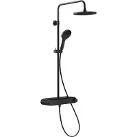 Duravit Shower Systems Duschsystem Shelf 1050, MinusFlow Brausethermostat, Schwarz Matt, TH4382008046