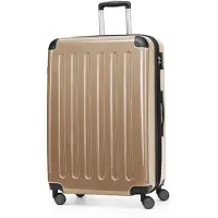 Hauptstadtkoffer - Alex - Großer Hartschalen-Koffer mit Rollen Trolley XL Rollkoffer Dehnfalte Reisekoffer 120L, TSA-Schloss,Champagner