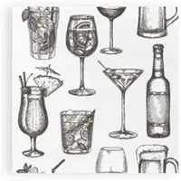 Plock GmbH SemyTop Motivservietten Cocktail weiß - 20 x 20 cm - 2-lagig - 3200 Stück