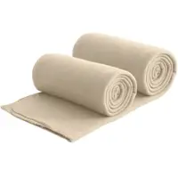 Wometo 2er Set Eco Fleecedecken aus 100% recyceltem Material + OEKO-TEX geprüft 130x160 ca. 400 g - beige mit Anti-Pilling und Kettelrand