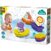 SES Creative Badespielzeug-Set Boote mit Schaumtieren