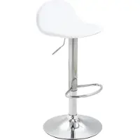 CLP Barhocker Lana V2 Kunstleder drehbar und stufenlos verstellbar weiß Gestell Farbe chrom