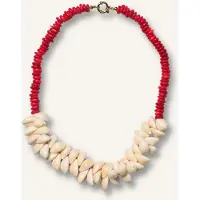 BONNIE STUDIOS Damen Schmuck Luc Shell Necklace - Rood - Größe ONESIZE
