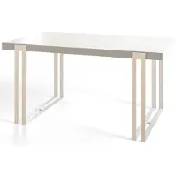 Alpi Möbel Rechteckiger Esstisch Rosa, Moderner Wohnzimmertisch 160x90x77 cm, Weiß mit Metallbeinen in Weiß