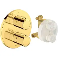 Duravit Fertigmontageset UP-THM, Rosette rund, Gold poliert