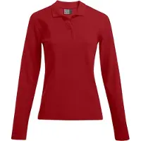 Promodoro Heavy Langarm-Poloshirt Damen, Rot, M