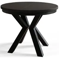 Alpi Möbel Esstisch Rund Loft, Esstisch Ausziehbar 120-200 cm, Moderner Wohnzimmertisch, Schwarz mit Metallbeinen in Farbe Schwarz