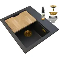 Granitan - GOLD - Küche und Bad Zubehör - Schwarz-Gold - FOXAL GOLD