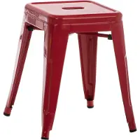 CLP Hocker Armin aus Metall bis 200 kg belastbar stapelbar | Farbe rot