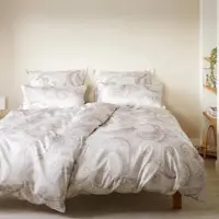 Elegante Seiden Satin Bettwäsche Grandezza ecru 160x210 cm + 65x100 cm - beige