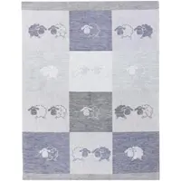 Kracht Küchen Textilien Schäfchen Halbleinen Küchentuch Jacquard 50x70 cm blau 3er Pack - blau